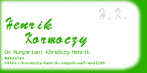 henrik kormoczy business card
